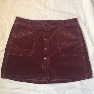 AE | Corduroy Maroon Denim Skirt